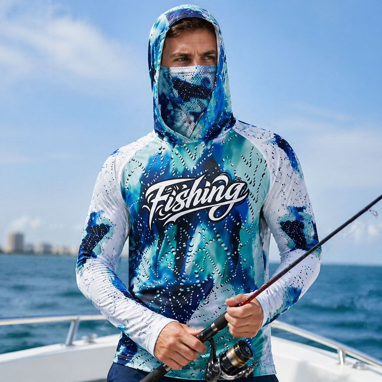 Running Gear Kit - T-shirt da pesca con cappuccio UPF
